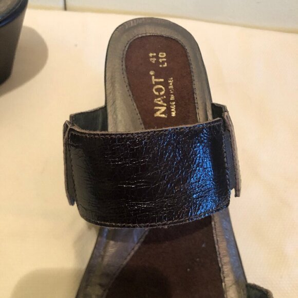 NEW (NWOT) NAOT Treasure dark brown leather sandals sz 41/10 - Picture 5 of 16